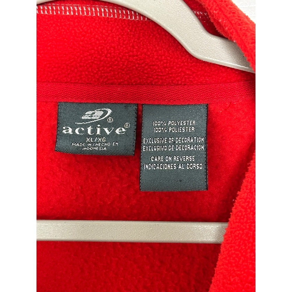 Utah Utes Red Gray Embroidered Active Fleece Quarter Zip Pullover Mens XL - Picture 7 of 14